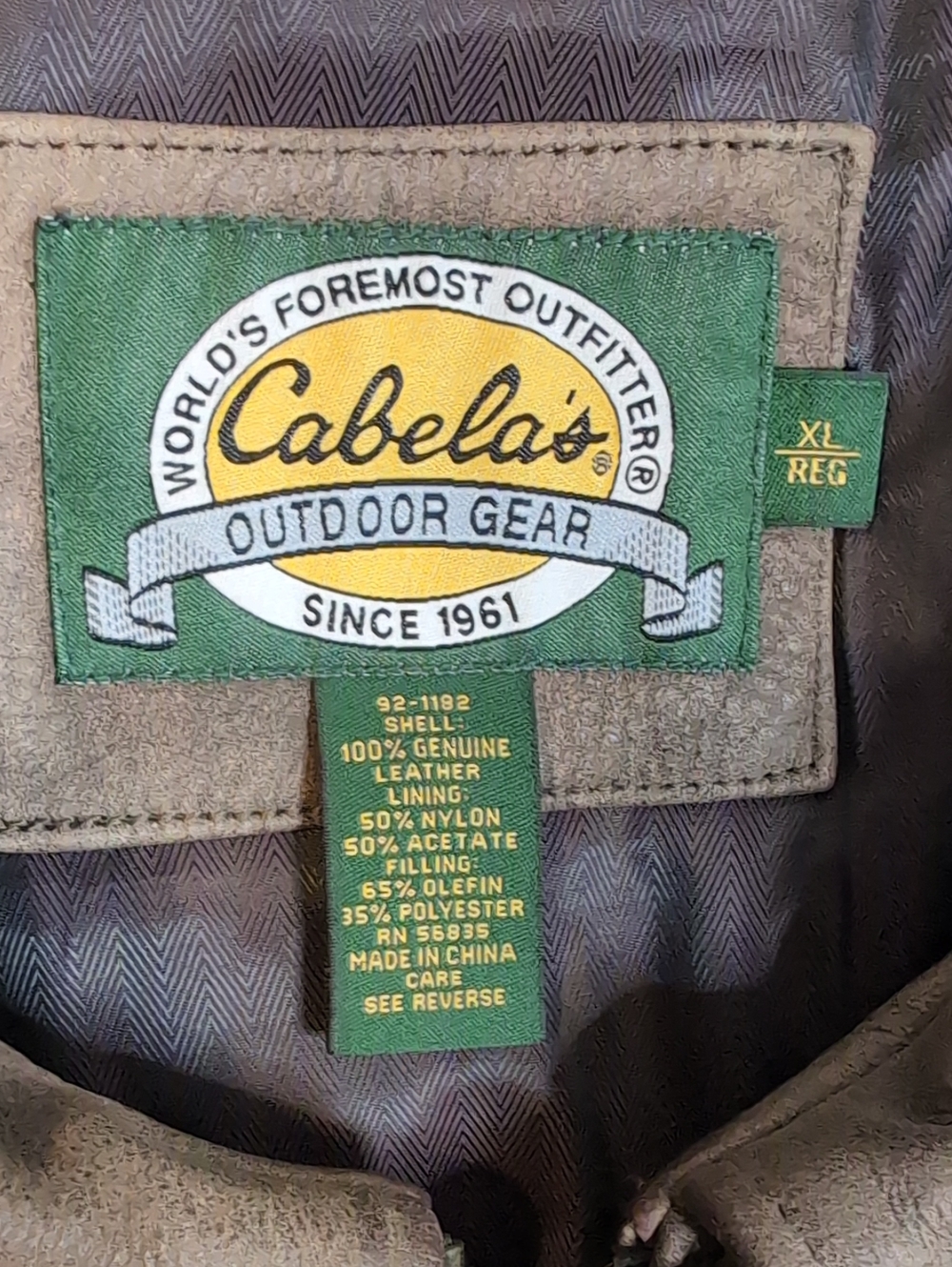 Cabela's Leather Bomber Jacket mens XL - Picture 5 of 8
